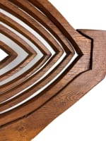 Ancienne lampe monumentale design vintage décorateur architecte bois mobile 1970 - Miniature 12