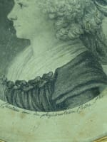 Ancien portrait Suisse Valais Marguerite de Nucé physionotrace Chrétien XVIIIe - Miniature 5