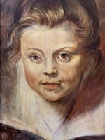 Tableau ancien portrait d'enfant jeune fille école flamande Nord 1900 - Miniature 5