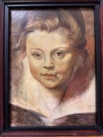 Tableau ancien portrait d'enfant jeune fille école flamande Nord 1900 - Miniature 6