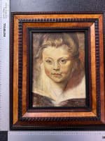 Tableau ancien portrait d'enfant jeune fille école flamande Nord 1900 - Miniature 7