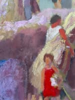 Tableau ancien Art déco Sigrist paysage provençal été moisson travaux des champs - Miniature 6