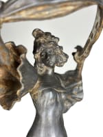 Ancienne lampe art nouveau femme Stella métal opalescent étoile Loïe Fuller 1900 - Miniature 5