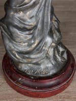 Ancienne lampe art nouveau femme Stella métal opalescent étoile Loïe Fuller 1900 - Miniature 6