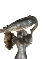 Ancienne lampe art nouveau femme Stella métal opalescent étoile Loïe Fuller 1900 - Miniature 8