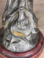 Ancienne lampe art nouveau femme Stella métal opalescent étoile Loïe Fuller 1900 - Miniature 9