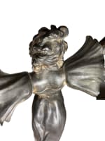 Ancienne lampe art nouveau femme Stella métal opalescent étoile Loïe Fuller 1900 - Miniature 10