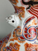 Grand vase ancien porcelaine Kutani Japon pivoine samouraï Shishi Imari X 2 Asie - Miniature 16