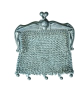Ancien sac aumônière en argent égyptien pharaon, retour d'Égypte bijoux 1900 - Miniature 2