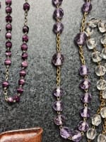 1 lot de 11 chapelets anciens croix perles verre en couleur nacre 55 cm rosary - Miniature 5