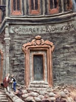 Grand plat Achille Barbizet école de Paris cabaret Le Lyon d'Or Belle époque 55c - Miniature 12