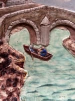 Grand plat Achille Barbizet école de Paris cabaret Le Lyon d'Or Belle époque 55c - Miniature 13