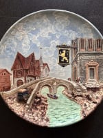 Grand plat Achille Barbizet école de Paris cabaret Le Lyon d'Or Belle époque 55c - Miniature 15