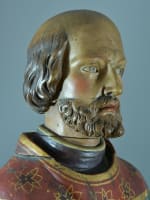 Statue religieuse ancienne Saint François Borgia vanité memento mori 130cm rare - Miniature 5