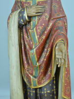 Statue religieuse ancienne Saint François Borgia vanité memento mori 130cm rare - Miniature 8