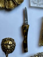 Ancien lot objet de vitrine ancien verre émail cache clou lion Pétain Francisque - Miniature 3