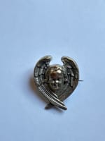 Ancien lot de broche ange Jeanne d'Arc Domremy masque aztèque en argent - Miniature 3