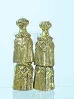 Ancien bouton tirant de rideaux sonnerie maison château doré pompon glands x 4 - Miniature 1