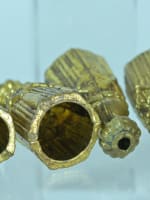 Ancien bouton tirant de rideaux sonnerie maison château doré pompon glands x 4 - Miniature 3