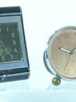 Ancien réveil de voyage Imhof Suisse Mutic Jaz art déco x 2 - Miniature 1