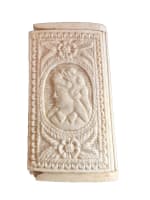 Ancienne boite tabatière art populaire travail de bagnard profil de femmes XIXe - Miniature 1