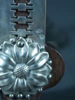 Antique rare Indo Portuguese religious cross crucifix silver 19e - Miniature 9