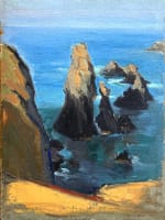 Ancien tableau Belle-Isle Port Coton marine Bretagne ent. Édouard Doigneau n°3 - Miniature 1