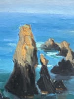 Ancien tableau Belle-Isle Port Coton marine Bretagne ent. Édouard Doigneau n°3 - Miniature 3