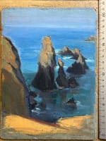 Ancien tableau Belle-Isle Port Coton marine Bretagne ent. Édouard Doigneau n°3 - Miniature 5