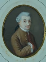 Ancien tableau portrait homme perruque Toulon Jean-Evariste Bertolusso XVIIIe - Miniature 3