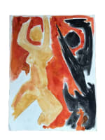 Dessin moderne Antonio Guanse nu couple dansant portrait bras levés 1961 - Miniature 8