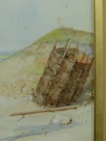 Tableau ancien Olivier Pichat orientaliste armé Napoléon retour Egypte portrait - Miniature 7