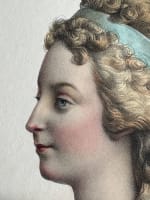 Ancienne gravure portrait Madame Royale de profil couleurs Louis XVI Delpech - Miniature 2