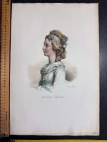 Ancienne gravure portrait Madame Royale de profil couleurs Louis XVI Delpech - Miniature 4