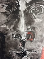 Tableau ancien Antonio Guansé grand portrait visage Art Moderne 1961 Paris - Miniature 7