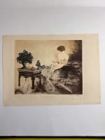 Ancienne estampe portrait élégante Le jardin Japonais Louis Icart art déco - Miniature 6