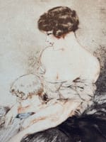 Ancienne estampe portrait élégante Le jardin Japonais Louis Icart art déco - Miniature 7