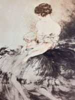 Ancienne estampe portrait élégante Le jardin Japonais Louis Icart art déco - Miniature 8