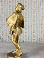 Ancien bronze doré portrait Gringoire Notre Dame Paris Victor Hugo XIXe sculpture - Miniature 9