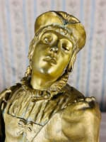 Ancien bronze doré portrait Gringoire Notre Dame Paris Victor Hugo XIXe sculpture - Miniature 15