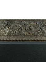 Spectaculaire parement ancien bois sculpté fleur rose baroque godrons frise 2M - Miniature 1