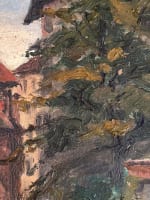 Beau tableau ancien paysage vue d'Annecy animé vieux pont Paul Barian 1900 - Miniature 6