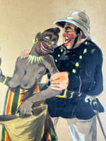 Ancien tableau infanterie de marine Tonkin colonie caricature Robert 19e x 3 - Miniature 2