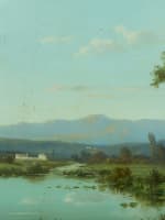 Tableau ancien Alfred Godchaux paysage animé montagne vallée rivière printemps - Miniature 6