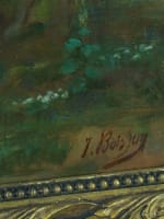 Tableau ancien portrait femme homme nu pastorale Arcadie A.J Boisson Nîmes XIXe - Miniature 13