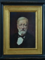 Ancien tableau portrait d'homme Belle Époque Paris Edouard Rosset Granger XIXe - Miniature 1