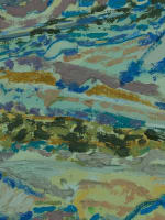 Ancien grand tableau abstraction Annie Cardin huile sur toile 1982 Bogratchew - Miniature 5