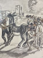 Sérigraphie Yves Brayer Rabelais portrait Gargantua x 4 encadré sous verre - Miniature 3