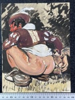 Sérigraphie Yves Brayer Rabelais portrait Gargantua x 4 encadré sous verre - Miniature 7