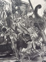 Lithographie, Eddy, Legrand naufrage enfer Dante homme corps nu entrelacé bateau - Miniature 2